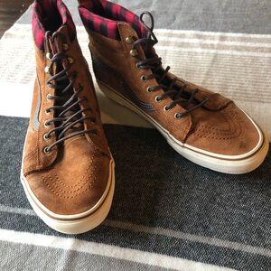 Men’s size 12 Vans SK8-HI MTE Ginger Suede Buffalo Plaid Hi Top Sneaker